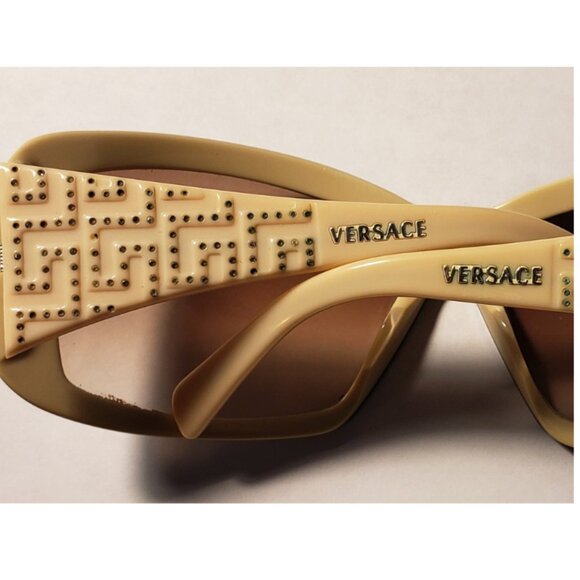 VERSACE Made in Italy Sunglasses with Case Brown/Beige